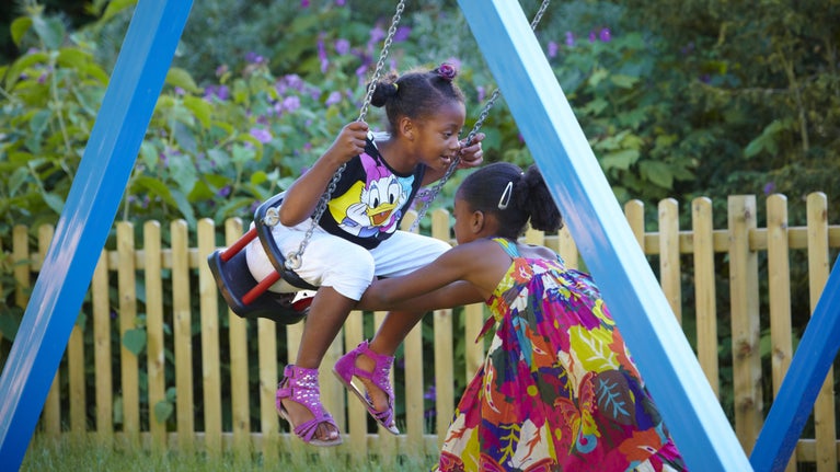 Swings in the RAF themed play area
